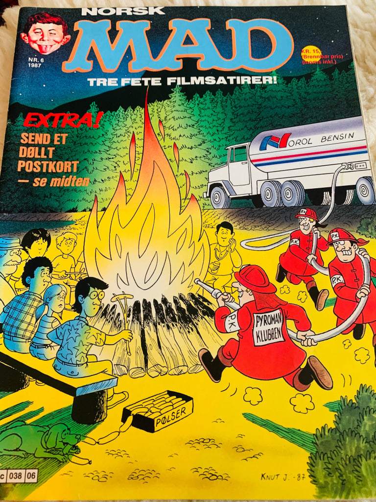 Norsk MAD Nr. 6 - 1987. Tegneserieblad/album.