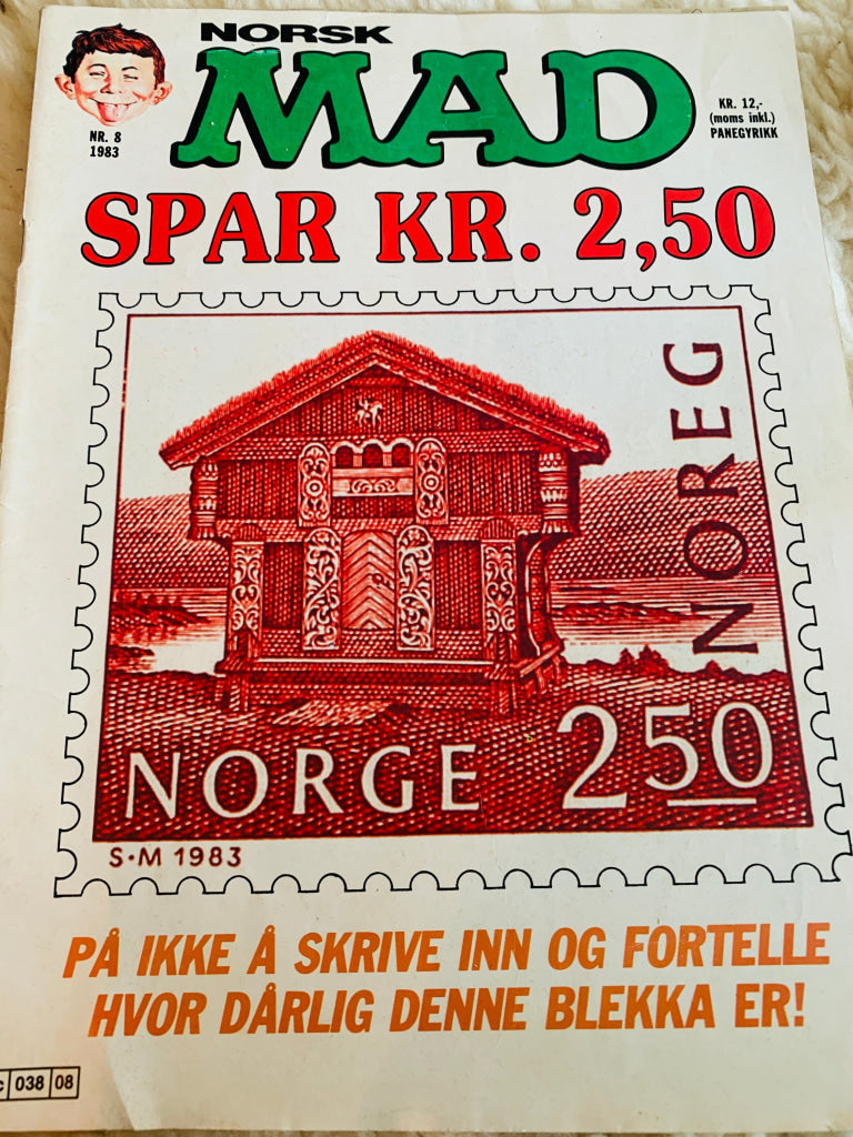 Norsk MAD Nr. 8 - 1983. Tegneserieblad/album.