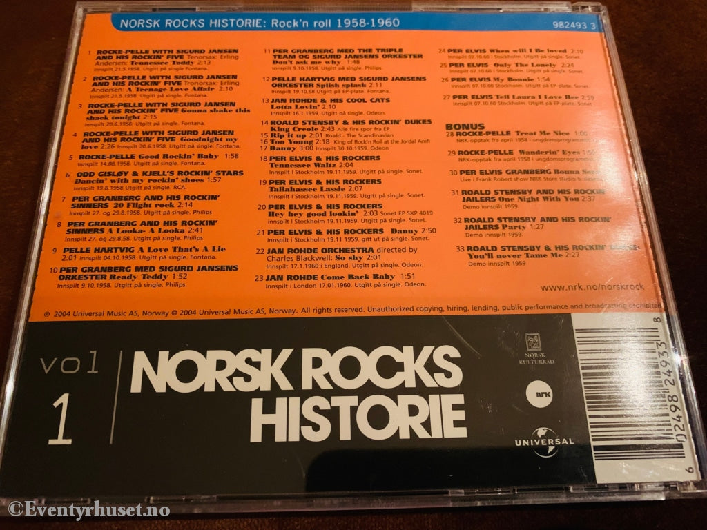Norsk Rocks Historie. Vol. 1 (Nrk). 2004. Cd. Cd