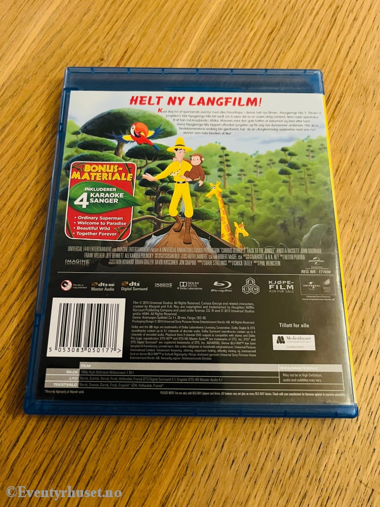 Nysgjerrige Nils 3. Tilbake Til Jungelen. Blu-Ray. Blu-Ray Disc