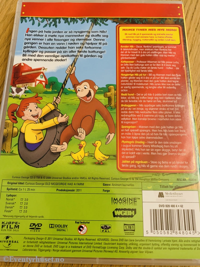 Nysgjerrige Nils. Passer På Bondegården Og Andre Eventyr. Dvd. Dvd