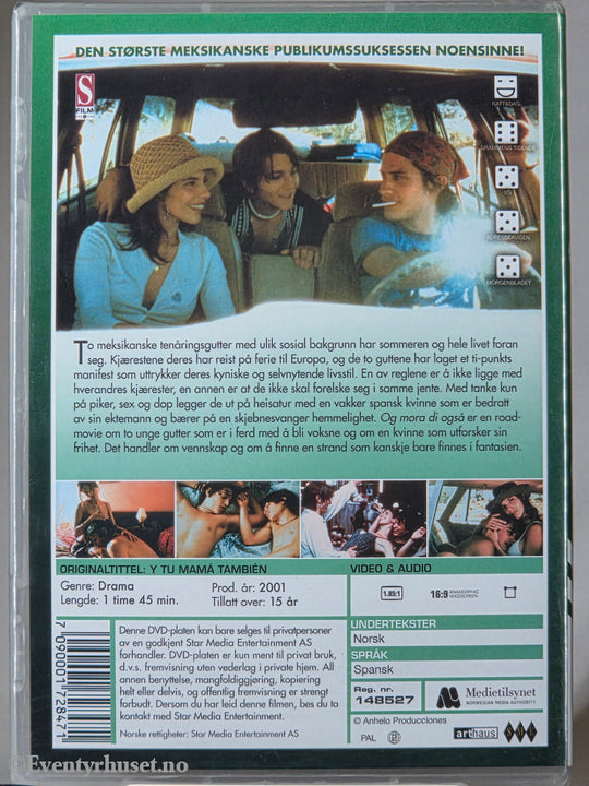 Og mora di også (Y Tu Mamá También) (2001). DVD. Ny i plast!