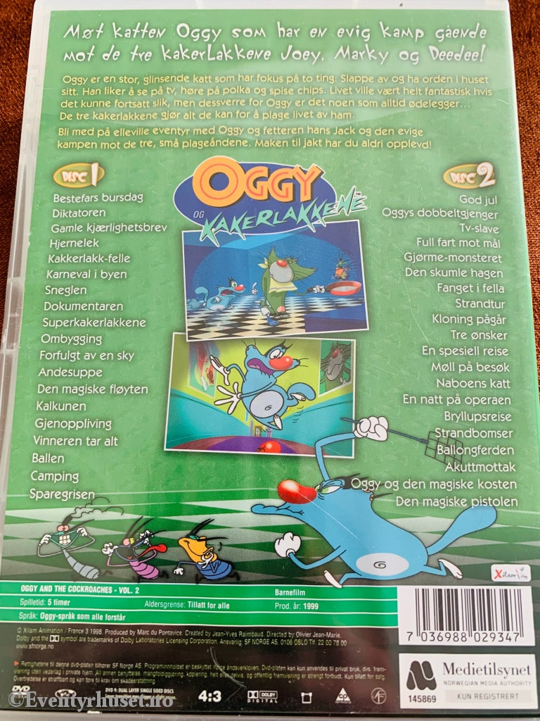 Oggy Og Kakerlakkene. Vol. 2. 1999. Dvd. Dvd