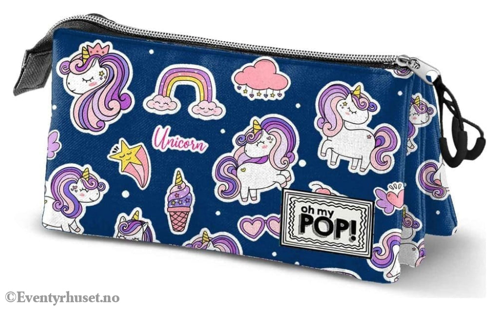 Oh My Pop! Triple Pencil case Magical Multicolour Home & Gifts