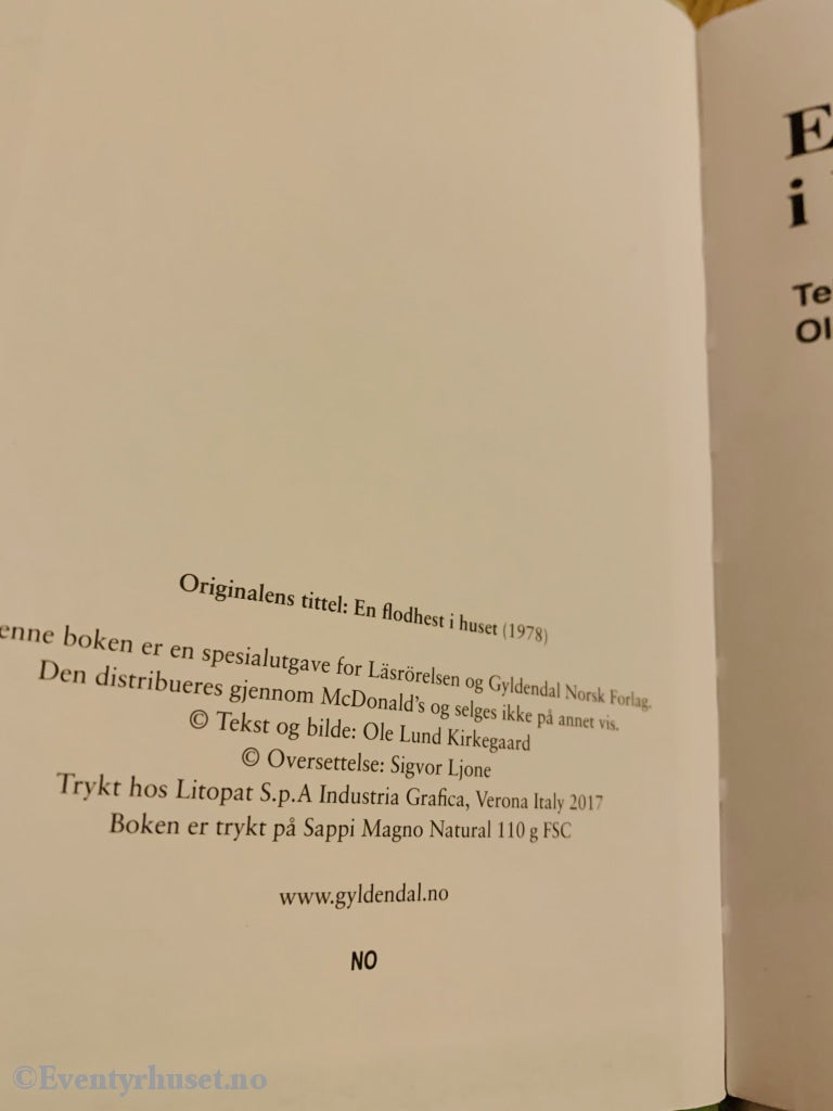 Ole Lund Kirkegaard. En Flodhest I Huset. Fortelling