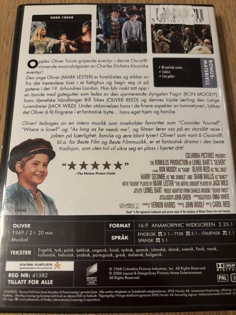 Oliver! DVD.