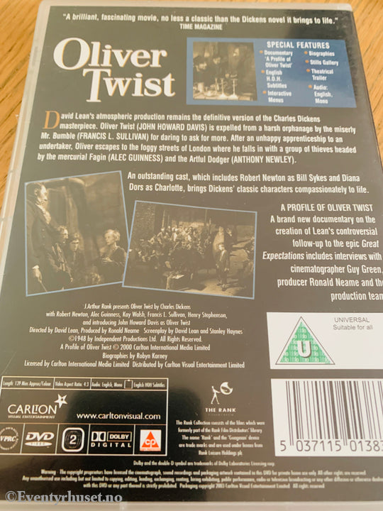 Oliver Twist (1948). DVD.