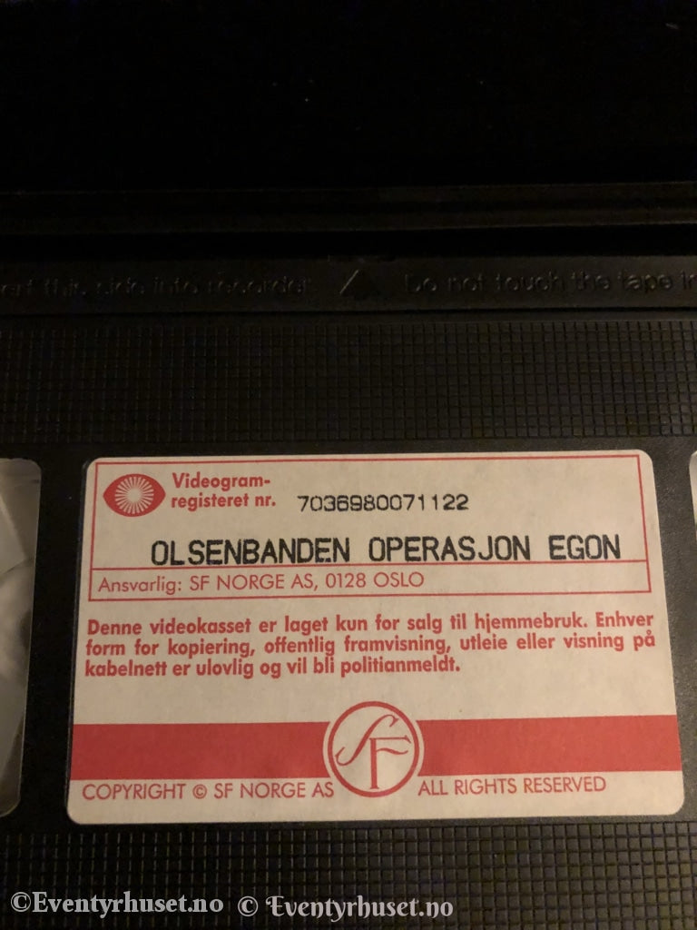 Olsenbanden 1. Operasjon Egon. 1969. Vhs. Vhs