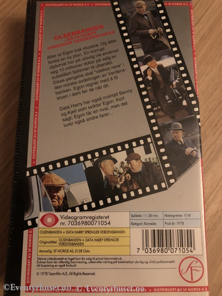 Olsenbanden 9. + Data Harry Sprenger Verdensbanken. 1978. Vhs. Vhs