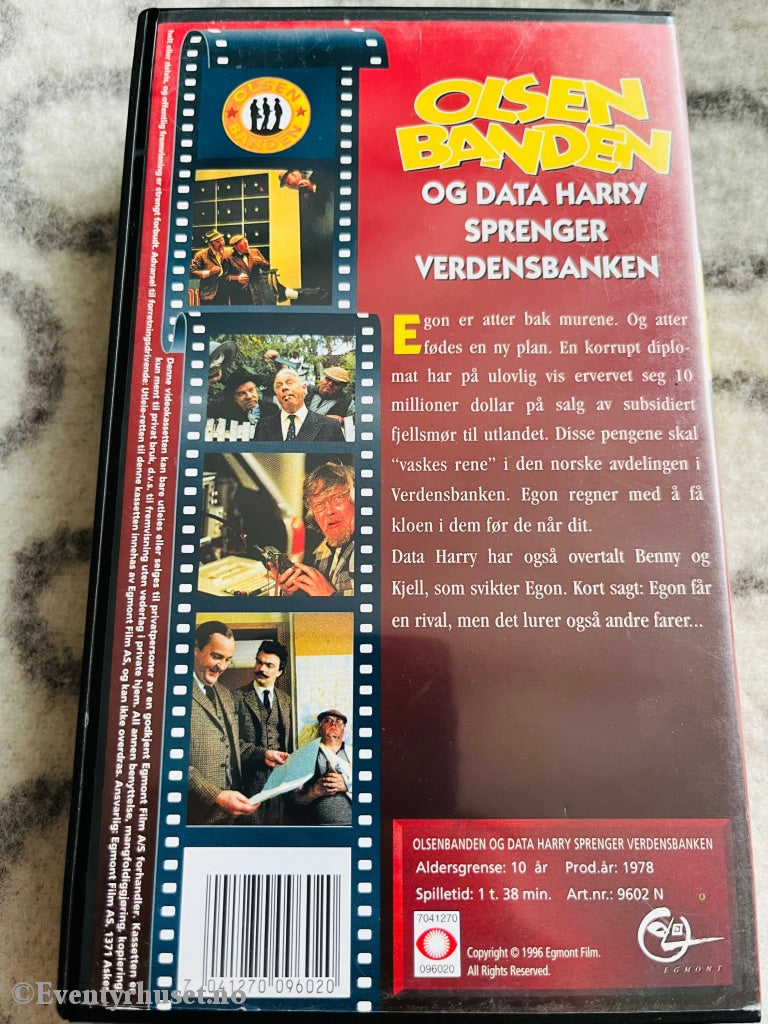 Olsenbanden 9. Og Data Harry Sprenger Verdensbanken. 1978. Vhs. Vhs