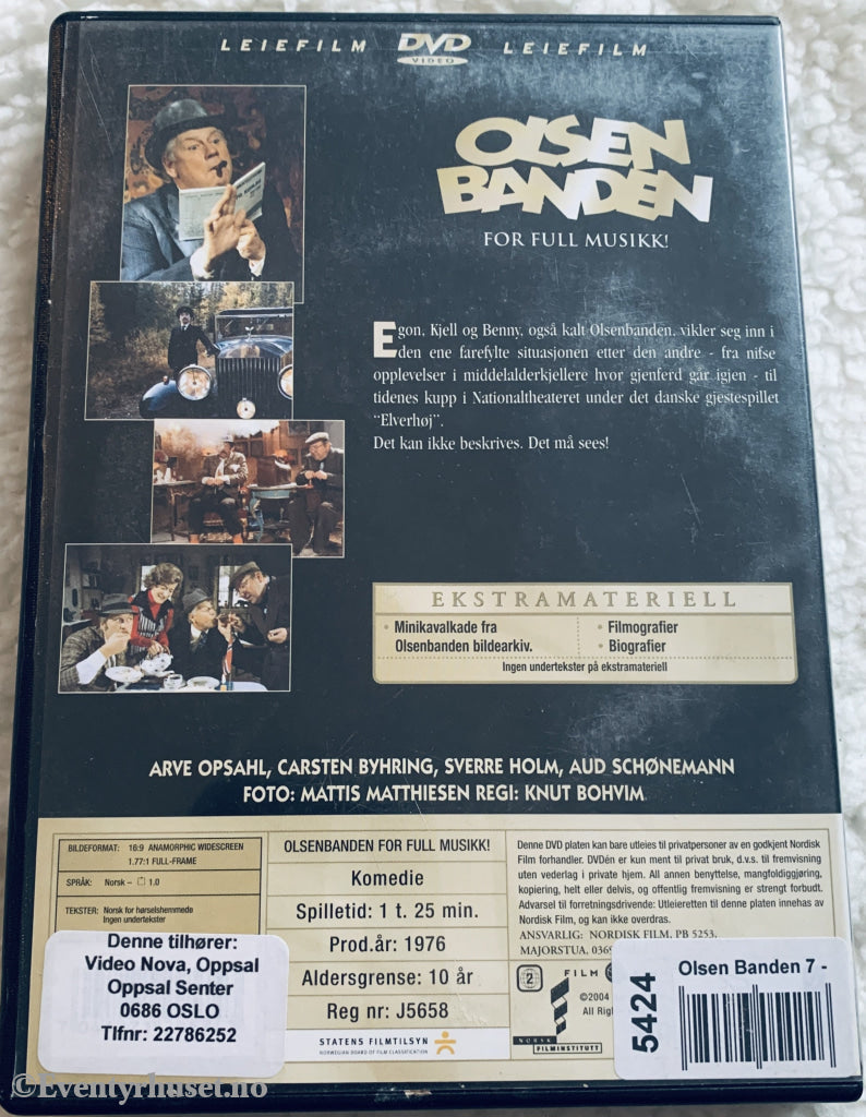 Olsenbanden for full musikk! (1976). DVD leiefilm.