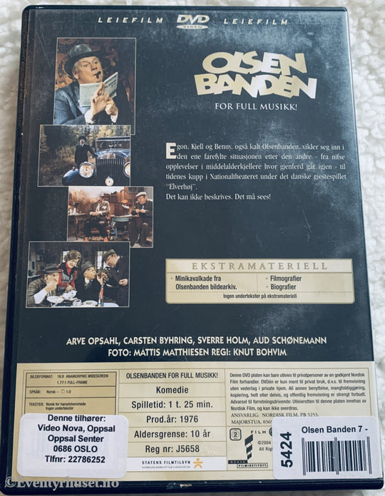 Olsenbanden for full musikk! (1976). DVD leiefilm.