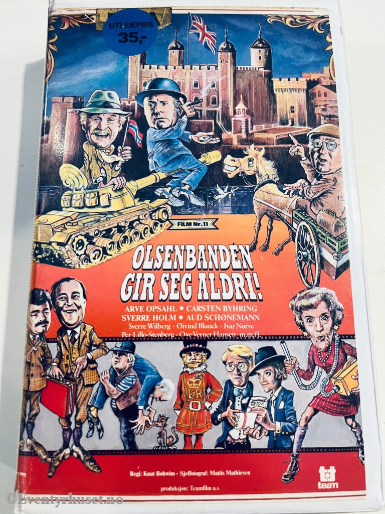 Olsenbanden Nr. 11. Gir Seg Aldri. 1981. Vhs Big Box.
