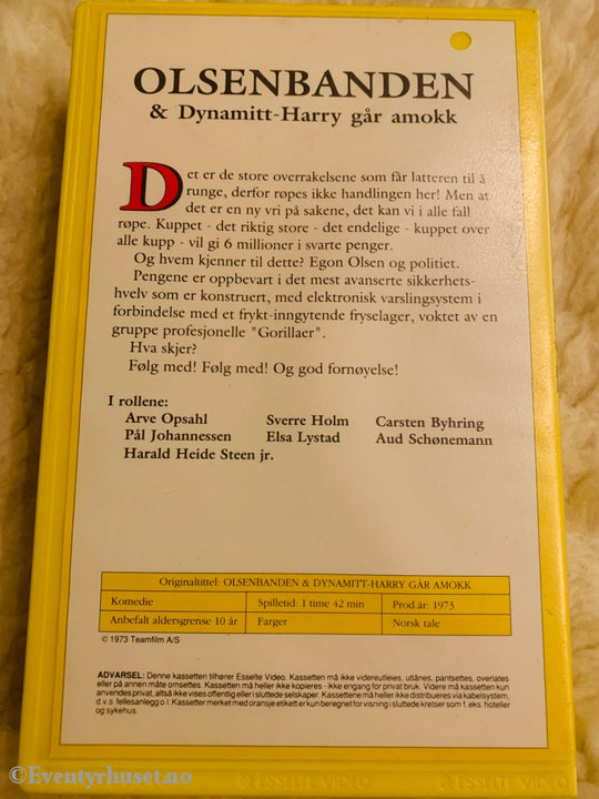 Olsenbanden Nr. 4. Og Dynamitt-Harry Går Amokk. 1973. Vhs Big Box. Box