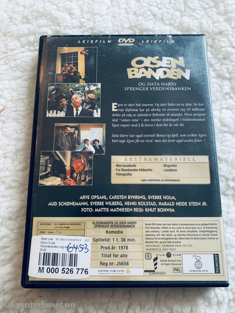 Olsenbanden og Data-Harry sprenger Verdensbanken (1978). DVD leiefilm.