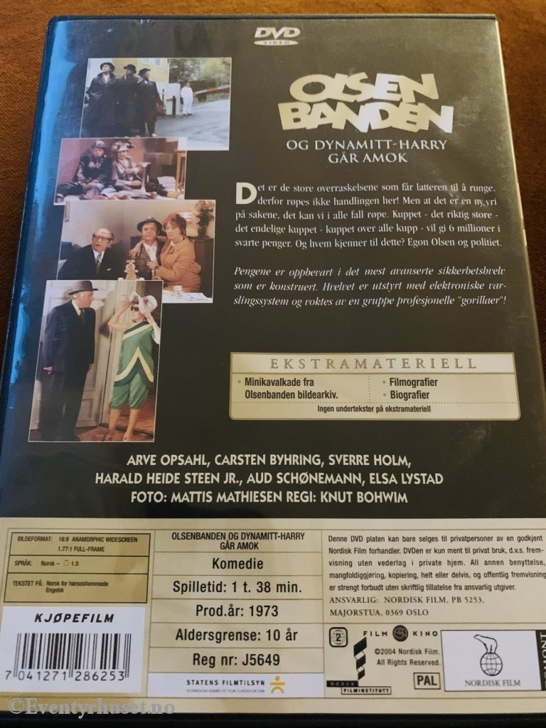Olsenbanden. Vol. 04. Olsenbanden Og Dynamitt-Harry Går Amok. 1973. Dvd. Dvd