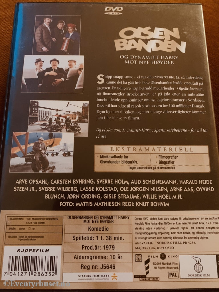 Olsenbanden. Vol. 10. Olsenbanden Og Dynamitt-Harry Mot Nye Høyder. 1979. Dvd. Dvd