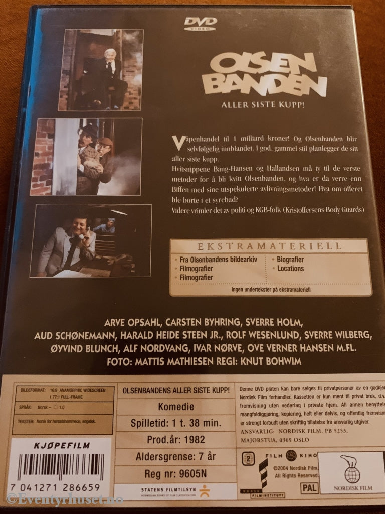 Olsenbanden. Vol. 12. Aller Siste Kupp! 1982. Dvd. Dvd