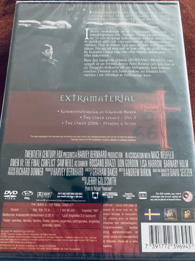 Omen III: The Final Conflict. DVD. Ny i plast!