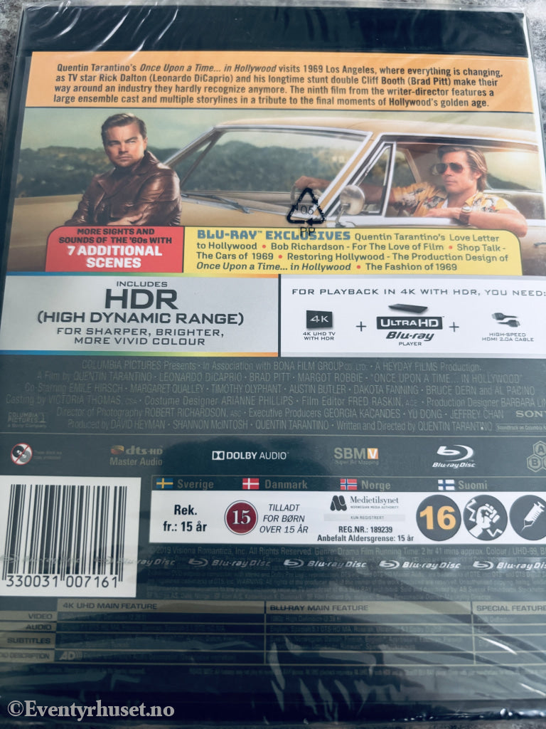 Once Upon a Time in Hollywood. 2019. 4K Ultra HD + Blu-ray. Ny i plast!