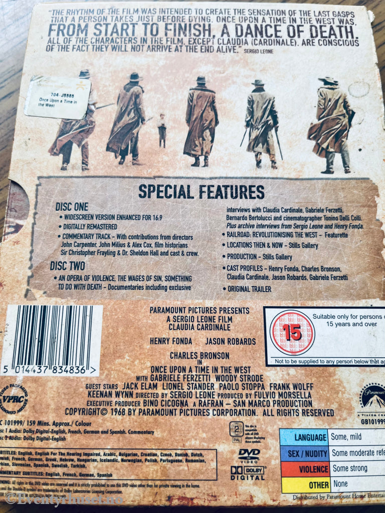 Once Upon A Time In The West. 1968. Dvd Slipcase. Solgt I Norge!