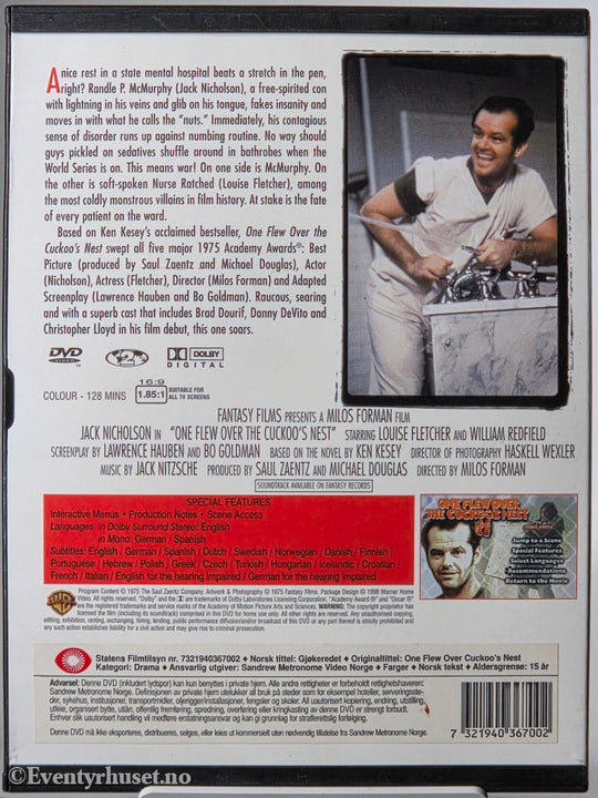 One Flew Over the Cuckoo’s Nest (1975). DVD. Snapcase.