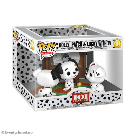 One Hundred and One Dalmatians POP Moment Vinyl Figures Rolly Patch & Lucky with TV 9 cm Collectibles