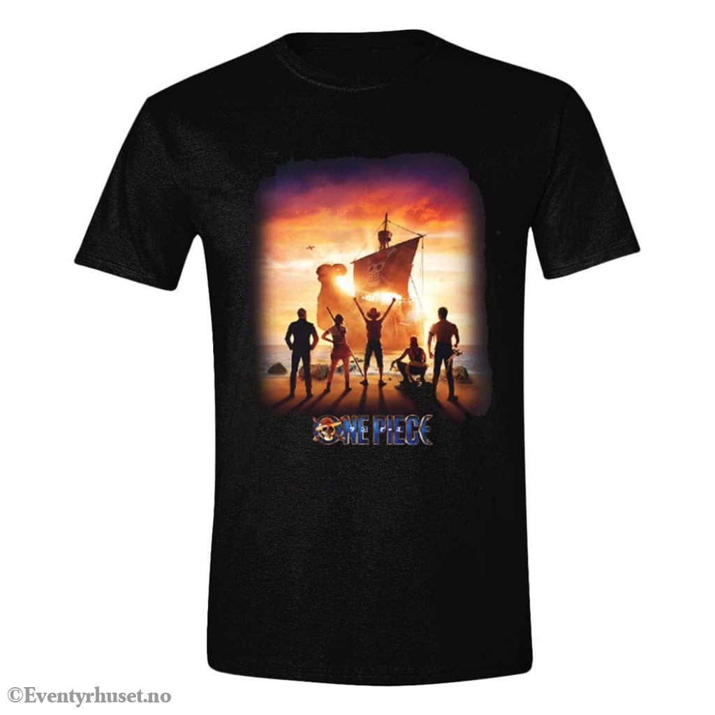 One Piece Live Action T-Shirt Sunset Poster Size L Fashion & Accessories
