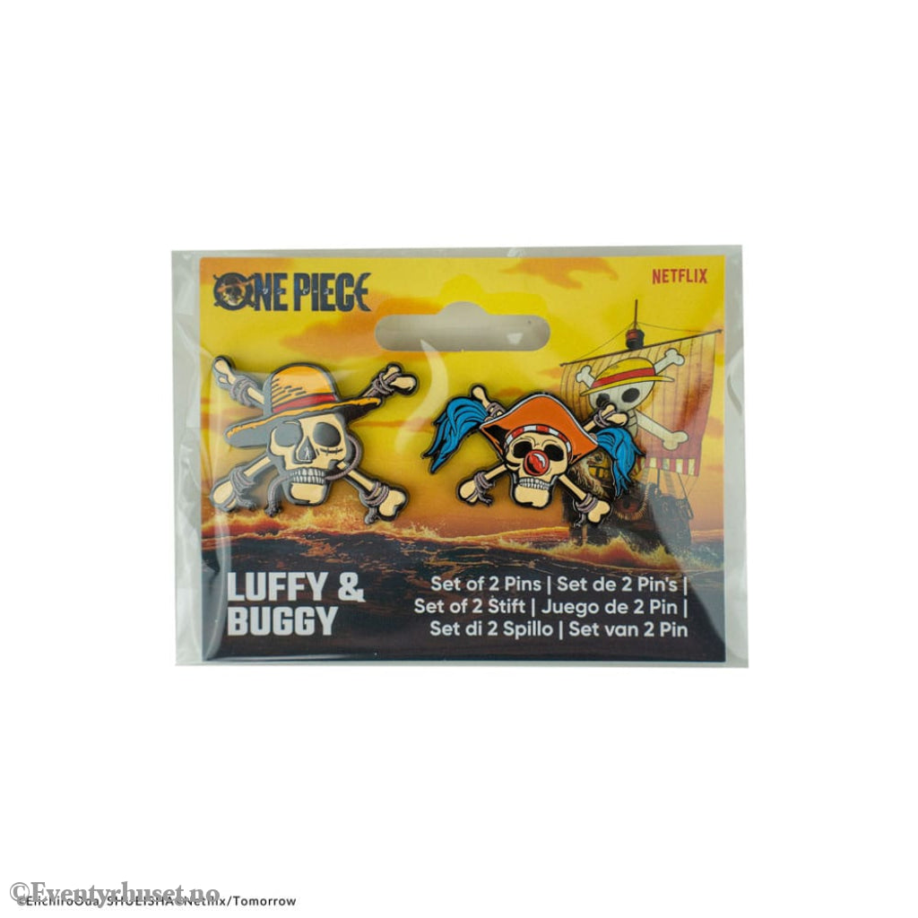 One Piece Pins 2-Pack Luffy & Buggy Fashion & Accessories