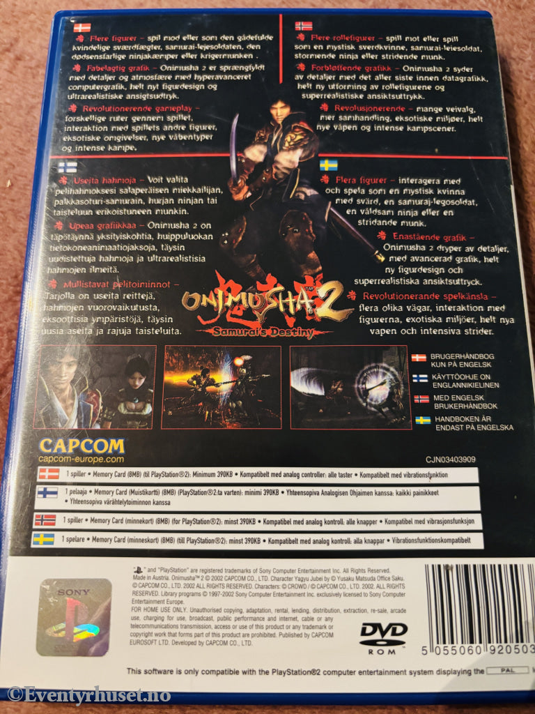 Onimusha 2: Samurai’s Destiny. PS2.