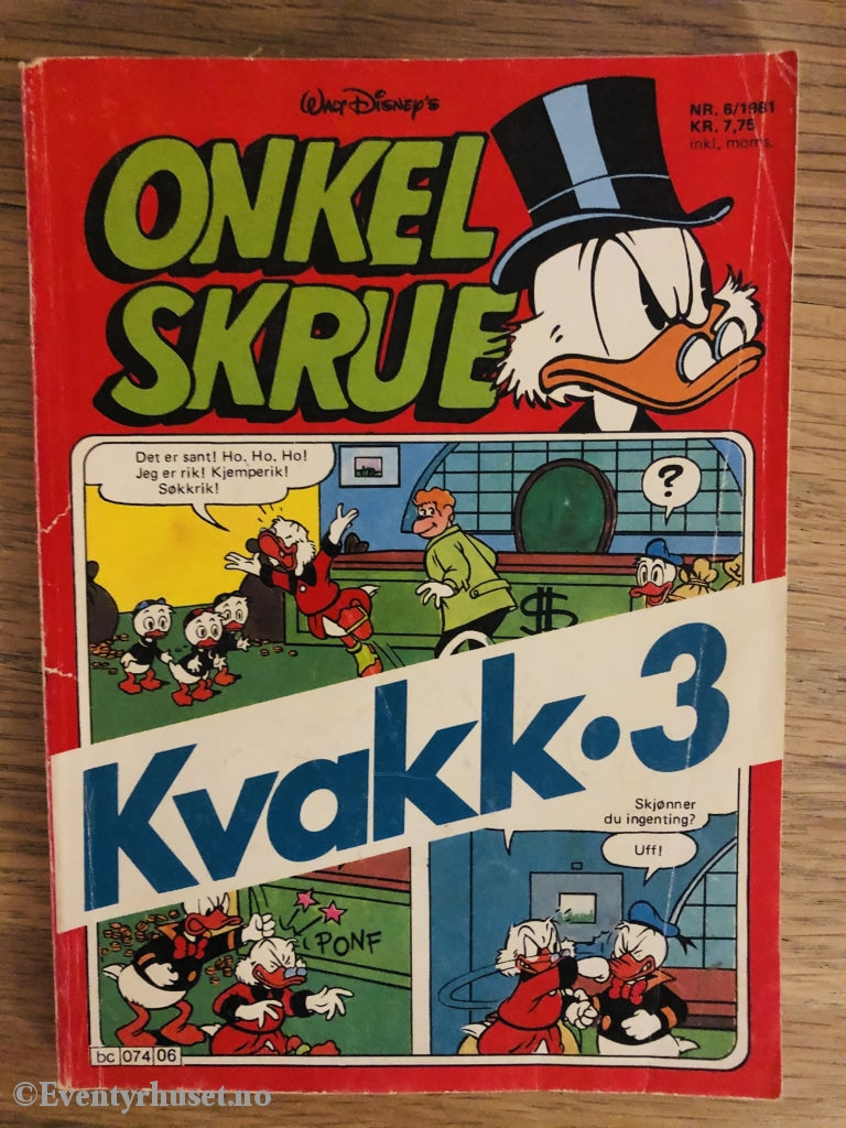 Onkel Skrue Månedsblad. 1981/06. Tegneserieblad