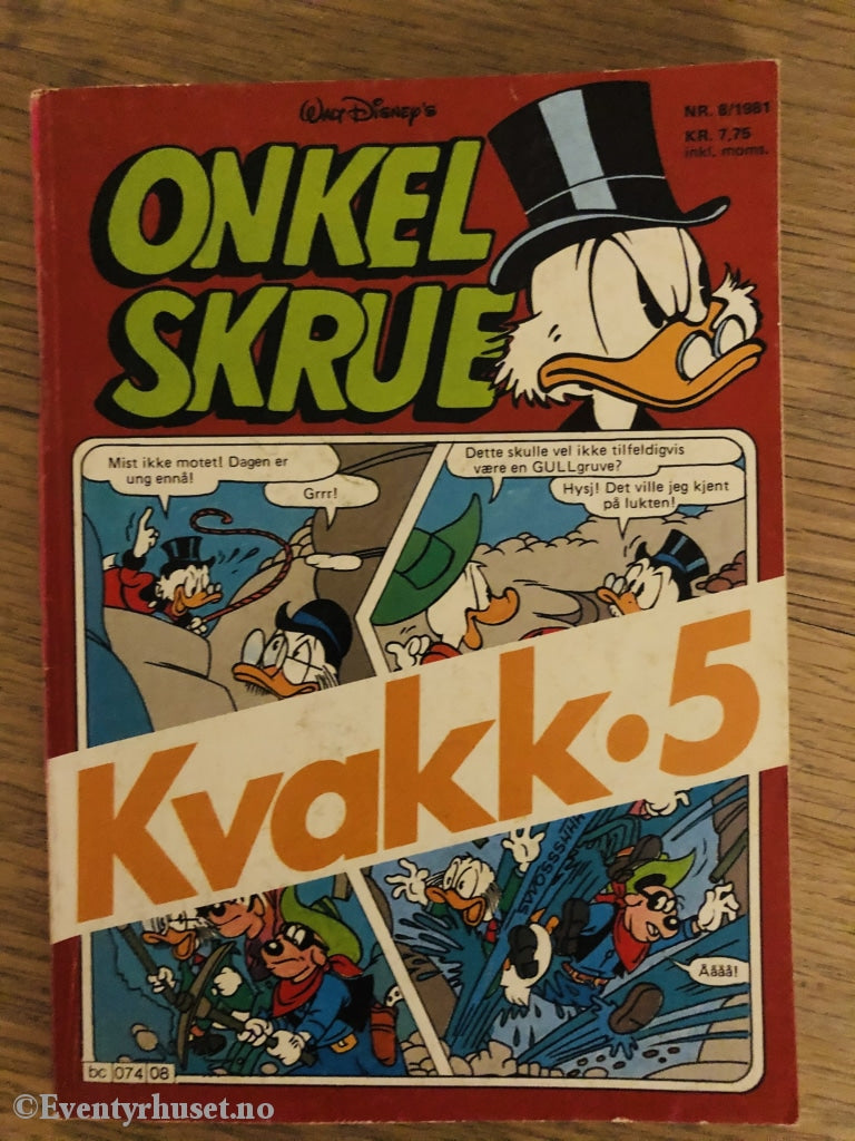 Onkel Skrue Månedsblad. 1981/08. Tegneserieblad