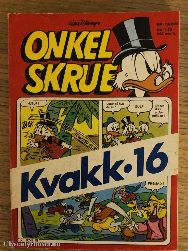 Kopi Av Onkel Skrue Månedsblad. 1981/19. Tegneserieblad