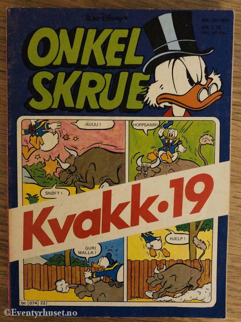 Onkel Skrue Månedsblad. 1981/22. Tegneserieblad