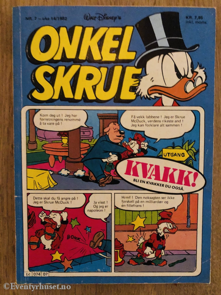 Onkel Skrue Månedsblad. 1982/07. Tegneserieblad