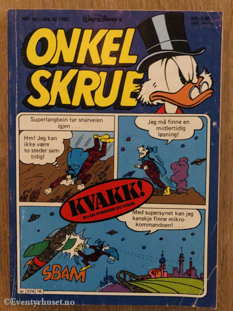 Onkel Skrue Månedsblad. 1982/16. Tegneserieblad