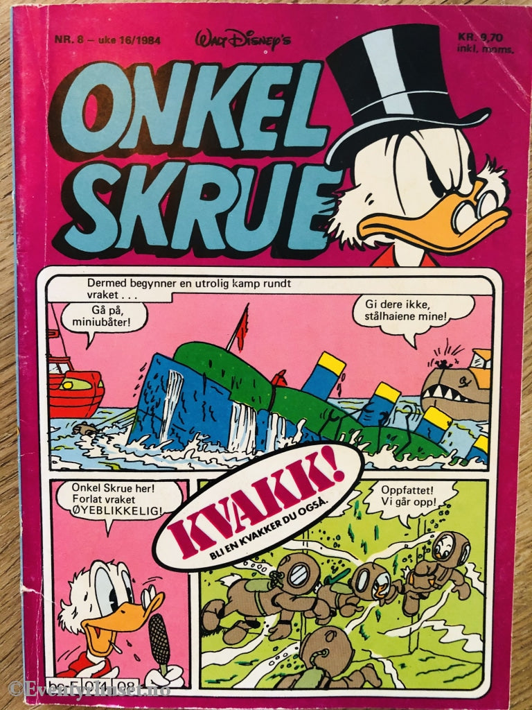 Onkel Skrue Månedsblad. 1984/08. Tegneserieblad