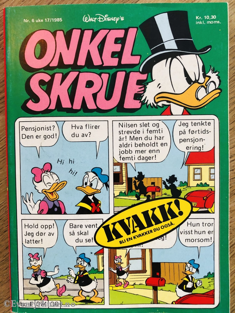 Onkel Skrue Månedsblad. 1985/06. Tegneserieblad