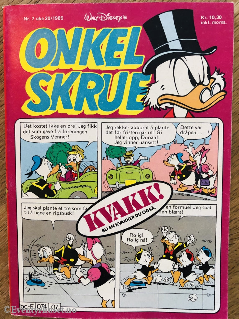 Onkel Skrue Månedsblad. 1985/07. Tegneserieblad