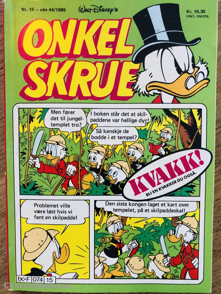 Onkel Skrue Månedsblad. 1985/15. Tegneserieblad