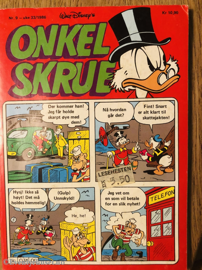 Onkel Skrue Månedsblad. 1986/09. Tegneserieblad