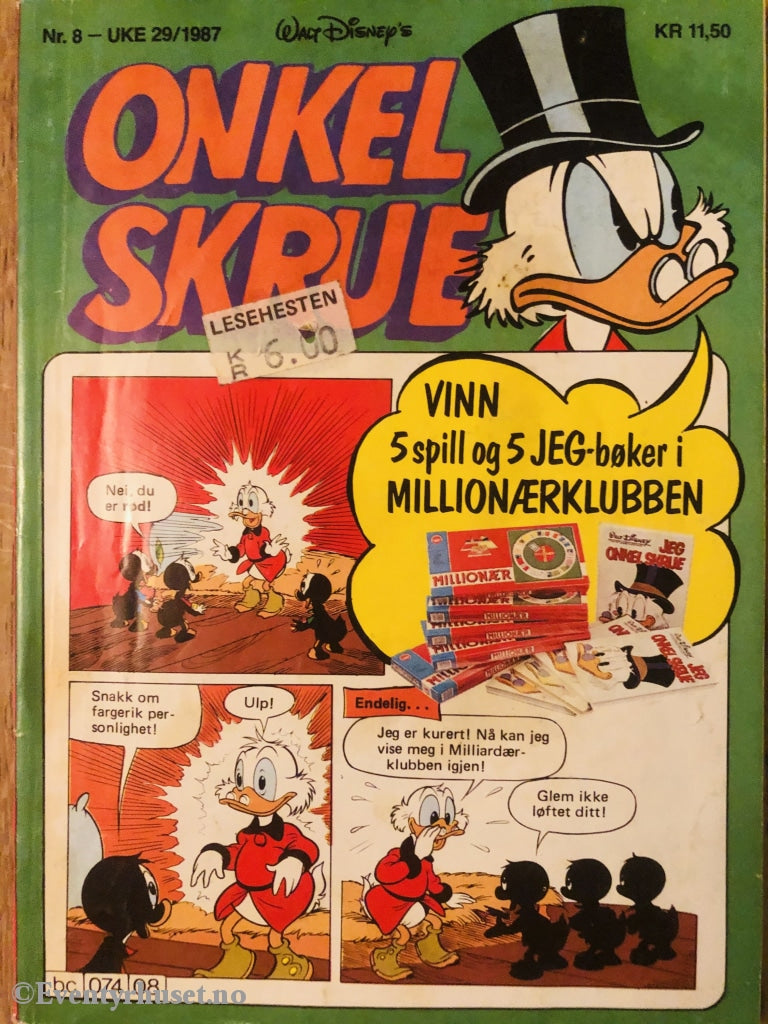 Onkel Skrue Månedsblad. 1987/08. Tegneserieblad