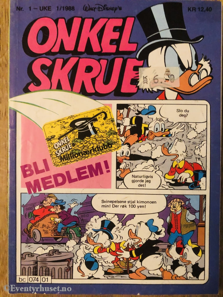 Onkel Skrue Månedsblad. 1988/01. Tegneserieblad