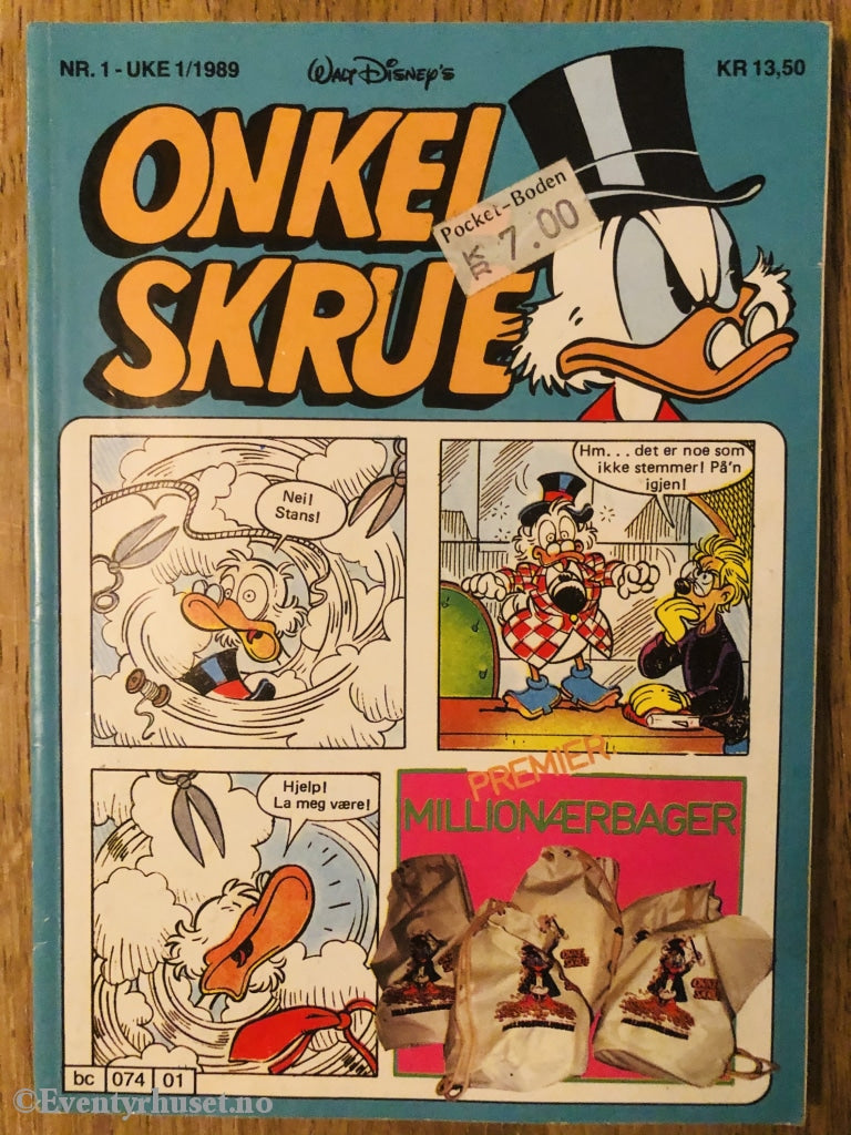 Onkel Skrue Månedsblad. 1989/01. Tegneserieblad