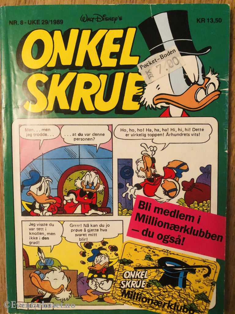 Onkel Skrue Månedsblad. 1989/08. Tegneserieblad