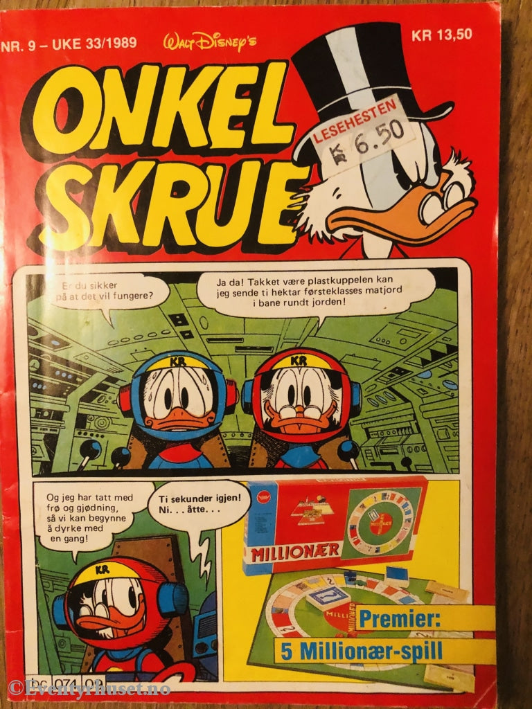 Onkel Skrue Månedsblad. 1989/09. Tegneserieblad