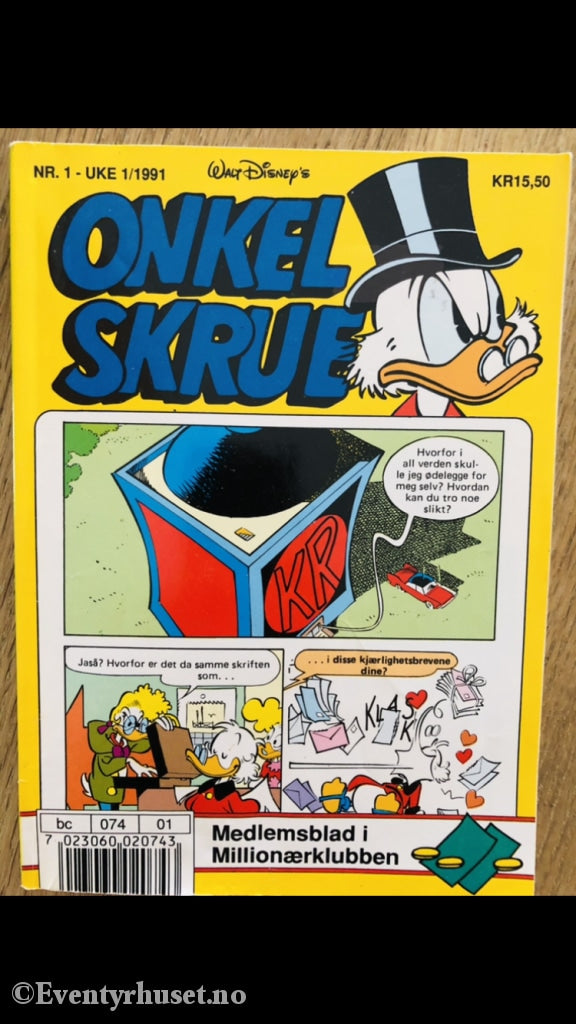 Onkel Skrue Månedsblad. 1991/01. Tegneserieblad