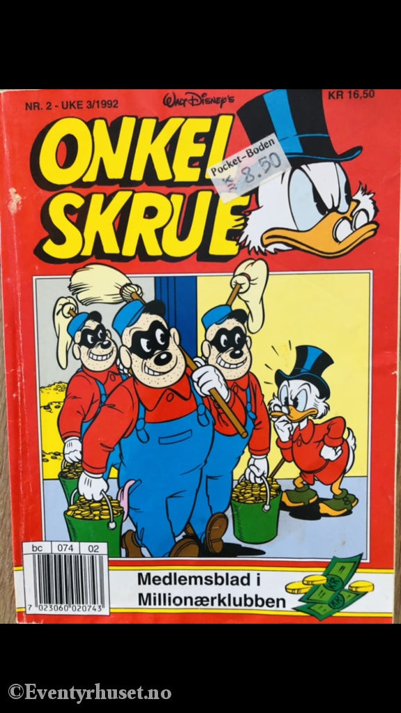 Onkel Skrue Månedsblad. 1992/02. Tegneserieblad