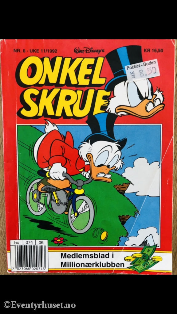 Onkel Skrue Månedsblad. 1992/06. Tegneserieblad