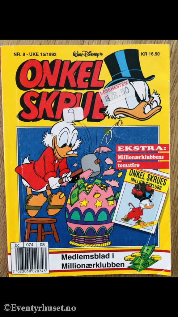 Onkel Skrue Månedsblad. 1992/08. Tegneserieblad